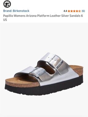 Birkenstock Papillio Arizona Platform Sandal - Silver 35